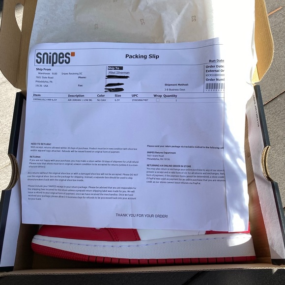 SOLD ❤️ Jordan 1 Low Gym Red White - Picture 7 of 7